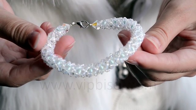 Winter Beaded Bracelet. 3D Beading Tutorial