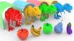 Learn Colors With Dinosaur and Fruits For Kids - Colours Surprise EGGs Animals for Children
