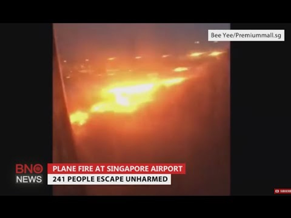 Singapore Airlines Flight SQ368 catches fire at Changi Airport