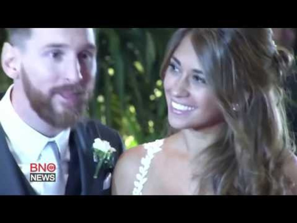 RAW: Lionel Messi Shares Kiss With Wife Antonela Roccuzzo After Home Town Wedding in Argentina