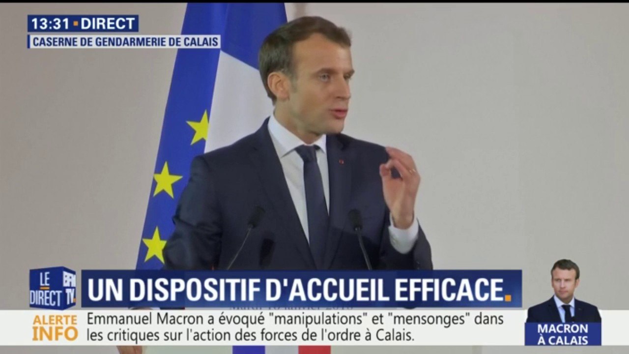 "Lorsque des associations encouragent des femmes et des hommes à rester là, elles prennent une responsabilité immense", dit Macron à Calais