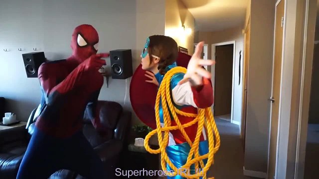 #13Spiderman, Frozen Elsa & Captain america girl VS Joker! Superhero Fun in real life! and Color | Superheroes | Spiderman | Superman | Frozen Elsa | Joker