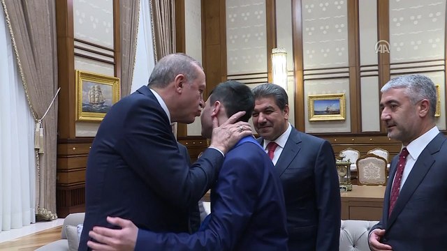 Cumhurbaşkanı Erdoğan, Filistinli 16 yaşındaki Fevzi el-Cüneydi'yi kabul etti - ANKARA