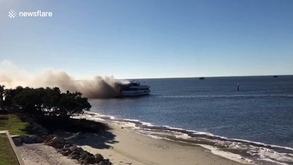 Passengers leap from deadly blaze on board US casino shuttle boat