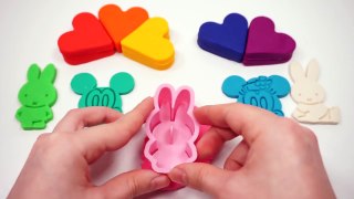 Play Dough Colors Heart Modeling Clay with Mickey Mouse Miffy Creative for Kids