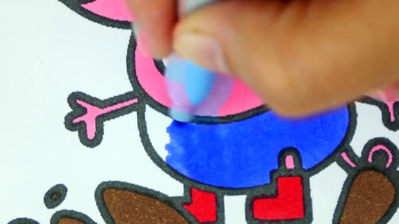 Peppa Pig Coloring Book Pages Compilation Mummy Daddy George Family Rainbow Splash