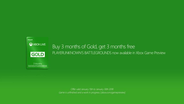 Play together with Xbox Live Gold & PLAYER UNKNOWN'S BATTLEGROUNDS