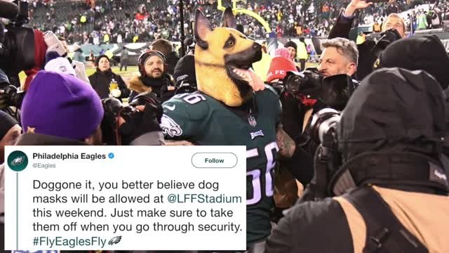 Eagles Dog Mask Will Be A Staple Of The NFC Championship Game