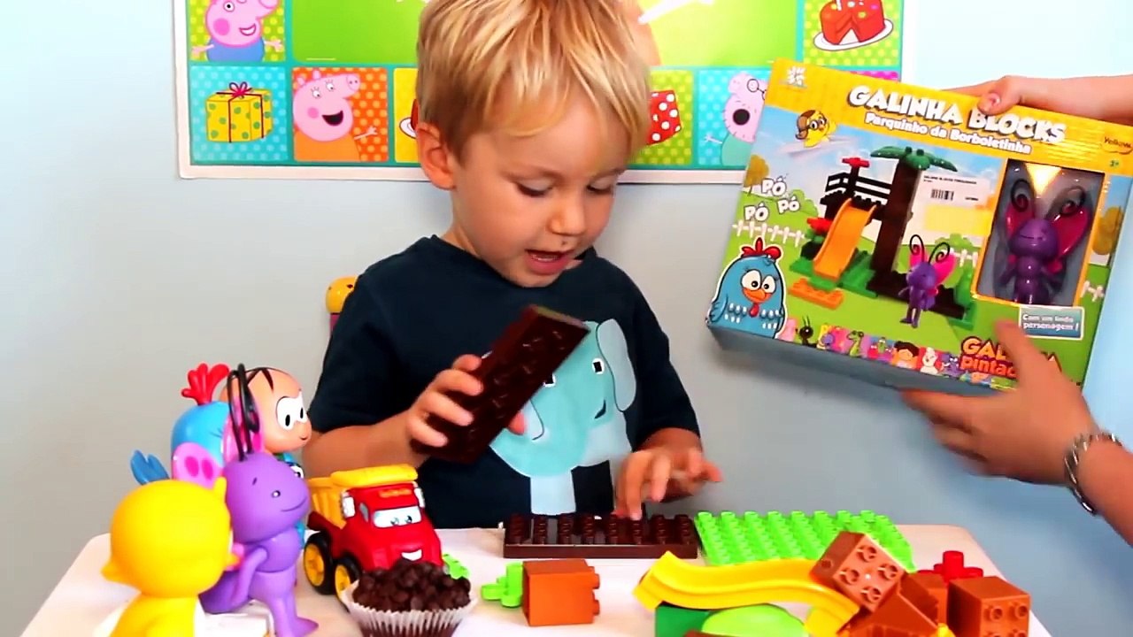 PARABÉNS DA GALINHA PINTADINHA Parquinho da Borboletinha Blocks Pintinho Amarelinho Lego Brinquedos