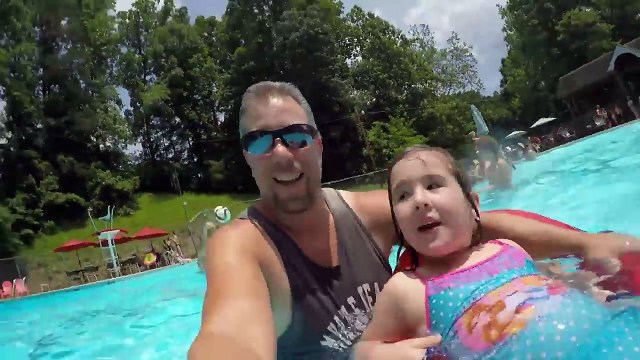 Girls Swim in The Swimming Pool - Kids Prank Dad - Family Fun