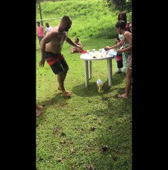 Slip 'N Slide Beer Chug Relay