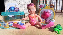Baby I Can Swim Doll Swims in Pool Underwater With Little Live Pets
