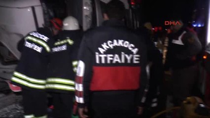 Düzce Lastiği Patlayan Kamyon Devrildi, Şoför Öldü