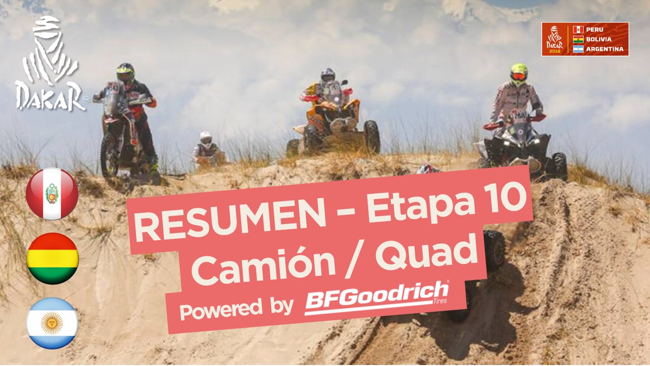 Resumen - Camiones/Cuadriciclos - Etapa 10 (Salta / Belén) - Dakar 2018