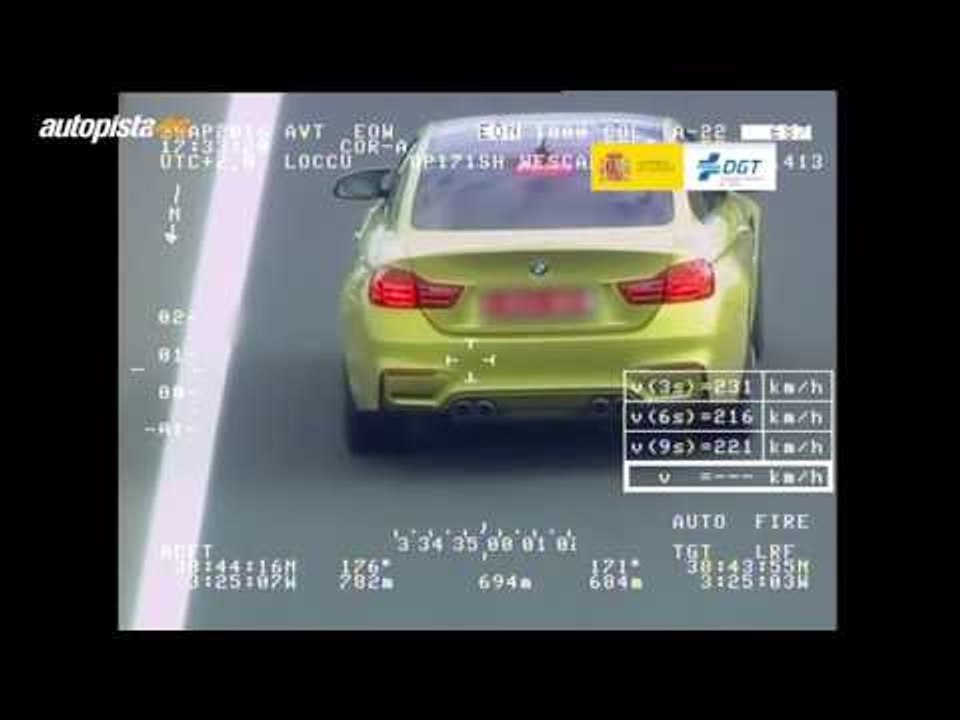 A 218 km/h en autopista o a más de 180 km/h en carretera secundaria