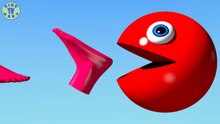 Learn Colors With 3D Foot And Pacman For Kids, Toddlers, Children, Babies