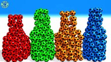 Learn Colors with 3D Colorfull Soccer Balls Fo