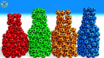 Learn Colors with 3D Colorfull Soccer Balls Fo