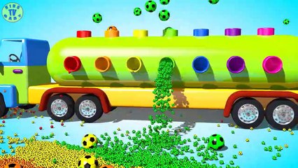 Learn Colors With 3D Colored Soccer Balls and Truck For Kids Children Babies-0MZDZOe