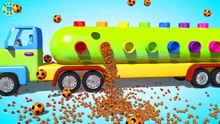 Learn Colors With 3D Colored Soccer Balls and Truck For Kids Chil