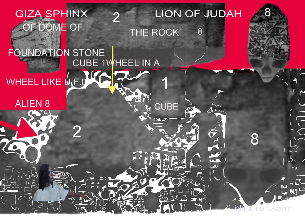 TO-GIZASPHINX&WHEELINAWHEELLIKEUFO ALIENS OFJERUSALEMS FOUNDATION STONE