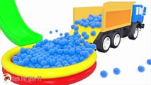 Learn Colors With Baby Surprise Eggs Ball Pit Show - Truck Jump Street Vehicles for Kids-BV