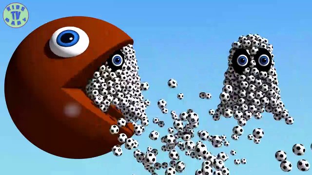 ⚽Learn Colors With 3D Halloween Soccer Ball and Pacman For Kids, Toddlers, Children, Babies-Ctj