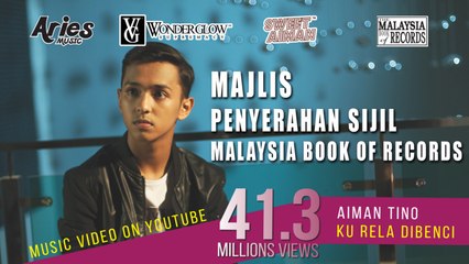 MAJLIS PENYAMPAIAN SIJIL & PLAQUE MALAYSIA BOOK OF RECORD MTV - KU RELA DIBENCI AIMAN TINO