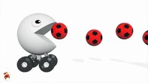 Learn Colors With Pacman Soccer Balls for Children  - Colours for Kids