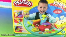 Play-Doh Popcorn Maker! Emmet Helps HobbyMom Add Dough Butter HobbyBabyTV-fS8gKnSn5Hk