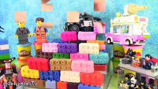 Colors with Lego Play-Doh Surprise Eggs! Duplo Mold Handmade - Learning Fu
