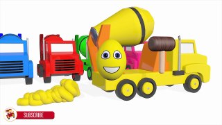 Learn Colors With Surprise Eggs Concrete Mixer Truck for Kids - Vehicles Cartoons for Ch