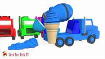 Learn Colors With Surprise Eggs Concrete Mixer Truck for Kids - Vehicles Cart