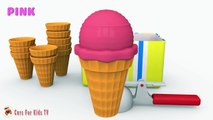 Learn Colors With Yummy Ice Cream Cones Playset Surprise Toys Balls Kinder Cars for Kids TV-w71sI