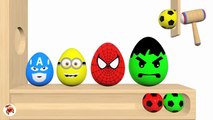 Learn Colors With Surprise Eggs Xylophone Hammer -  Eggs Soccer Balls for Kids-vJy05wCSC38