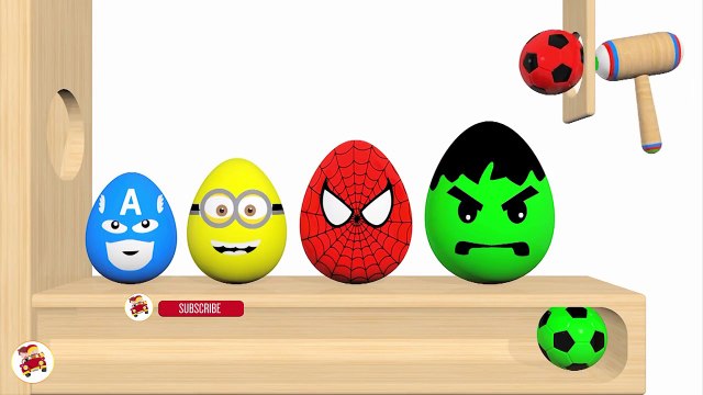 Learn Colors With Surprise Eggs Xylophone Hammer - Eggs Soccer Balls for Kids-vJy05wCSC38