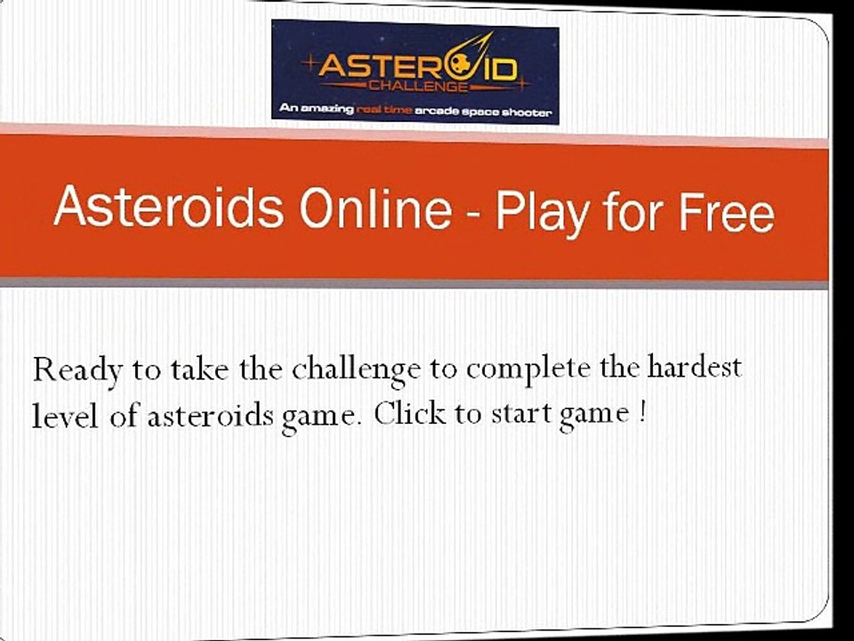 Asteroids Online Play for Free