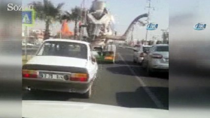Trafikte ilginç görüntüler