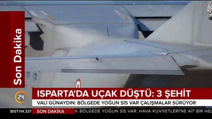 Isparta'da uçak düştü: 3 şehit