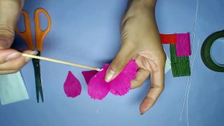 How to Make Mallow Crepe Paper flowers - Flower Making of Crepe Paper - Paper Flower Tutorial