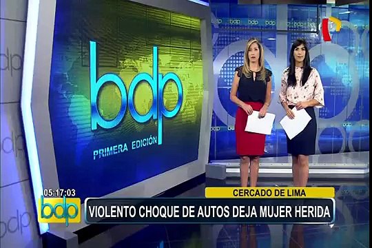 Cercado de Lima: mujer resulta herida tras violento choque de autos