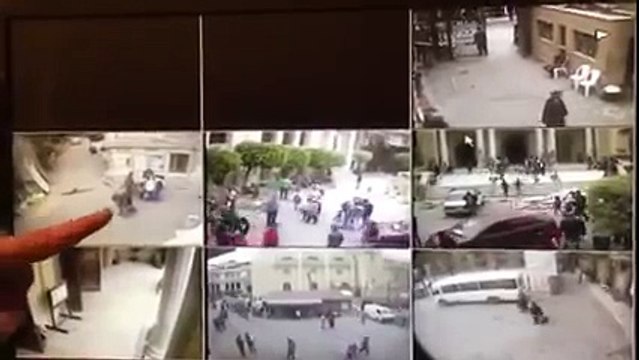 ‫لقطات توضح لحظة انفجار الإسكندرية من كاميرات مراقبة الكنيسة المرقسية‬‎