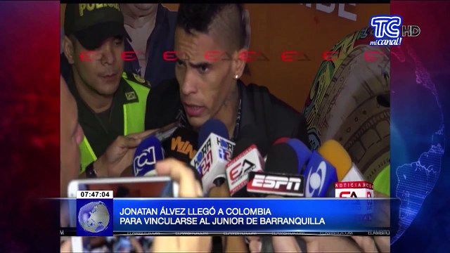 Jonatan Álvez contento de llegar a Colombia para vincularse al Junior de Barranquilla