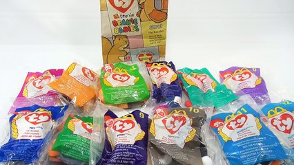 TY Teenie Beanie Babies 1998 Set, McDonalds Retro Happy Meal Toy Series