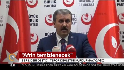 BBP'den Afrin operasyonuna destek