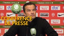 Conférence de presse AS Nancy Lorraine - Nîmes Olympique (0-2) : Vincent HOGNON (ASNL) - Bernard BLAQUART (NIMES) - 2017/2018