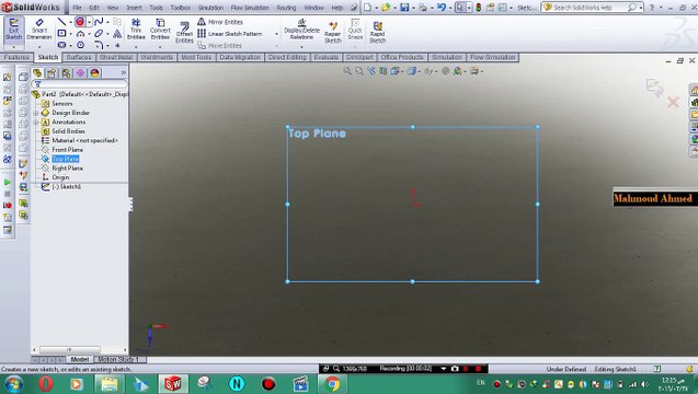 drawing a ball ( revolve ) using solidworks 2016 tutorial