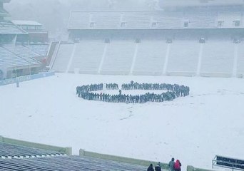 UNC Students Sing School Song in Snow