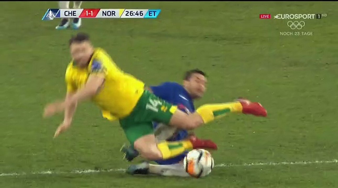 Pedro RED CARD - Chelsea 1-1 (1-1) Norwich 17.01.2018