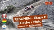 Resumen - Coche/Moto - Etapa 11 (Belén / Fiambalá / Chilecito) - Dakar 2018